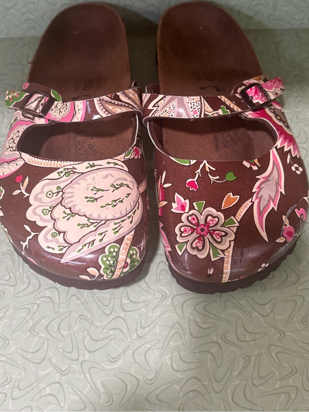Birkenstock Burkis Maria floral Paisley Mary Jane clog’s shoes Sz 8 women EU 39